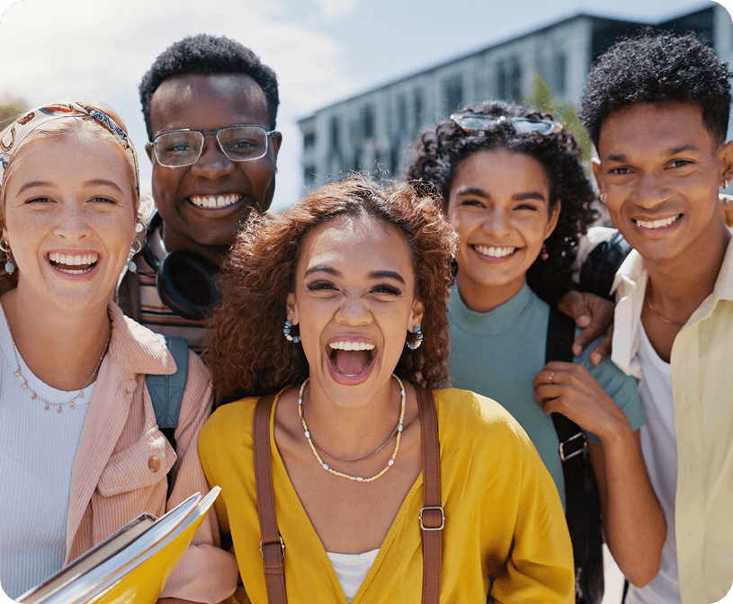 Diverse students learning together